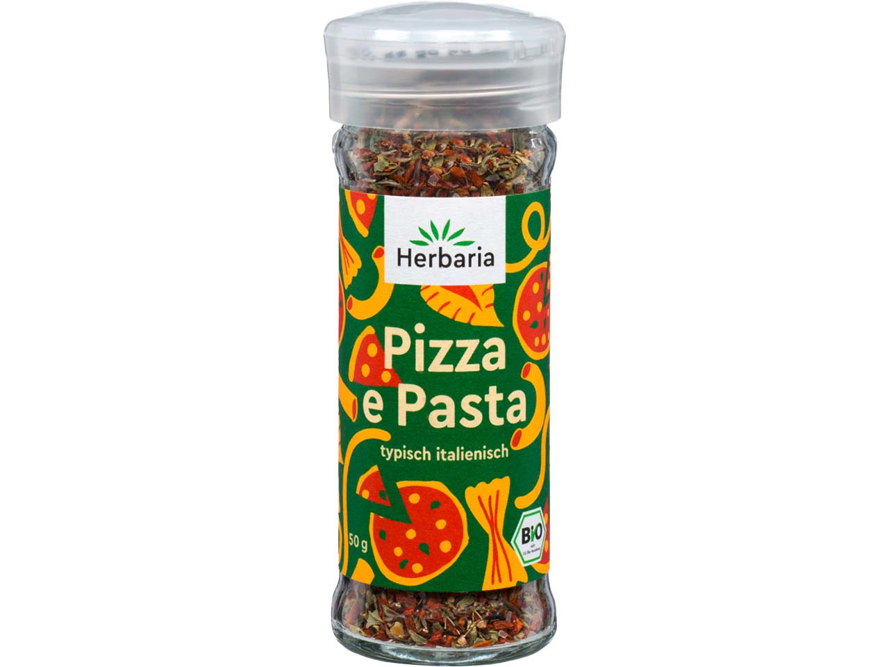 Herbaria Bio-Gewürzmischung "Pizza e Pasta" im Glasstreuer, 50 g
