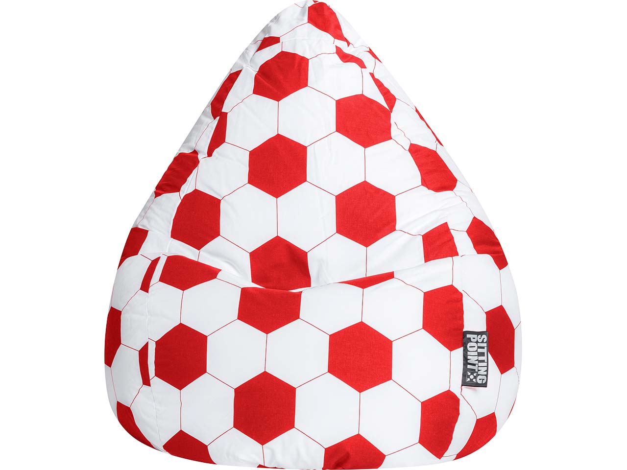 Sitzsack "Fankurve XL", 70 x 110 cm,rot-weiß