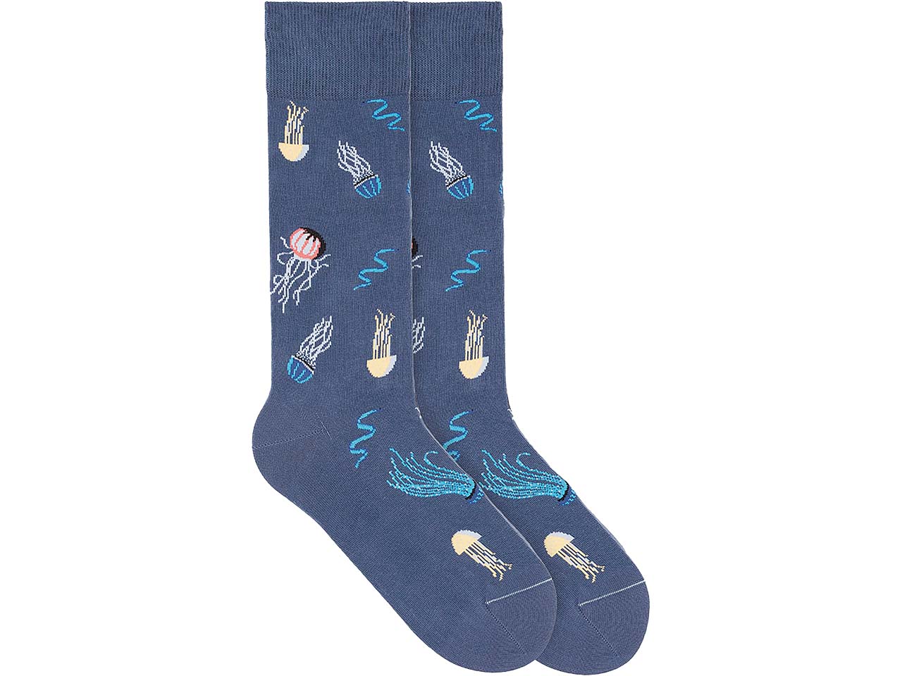 VON JUNGFELD Bio-Socken 'Jelly Fish', sapphire blue, Gr. 43/46