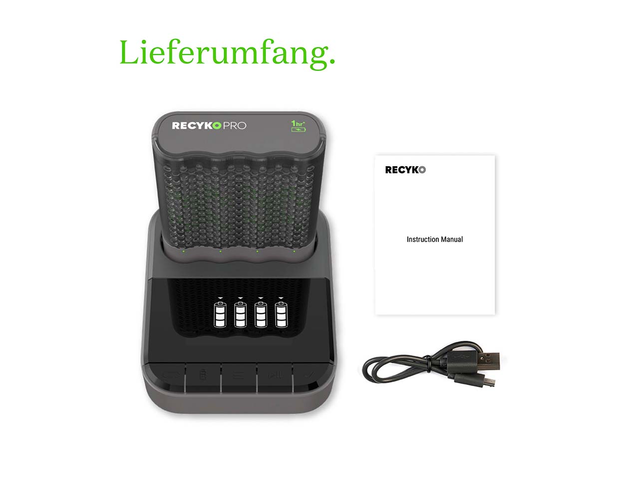 GP Battery USB Ladestation "P461D" inkl. Ladegerät "P461" + 4xAA "ReCyko+ Pro,je 2.000mAh