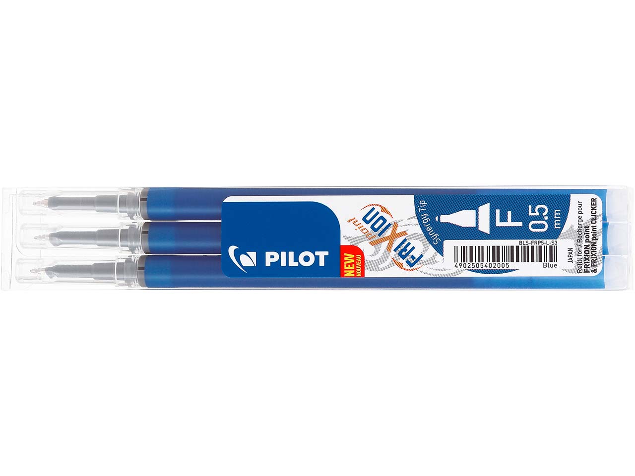 3 Pilot Ersatzminen für Tintenroller 'Frixion Point BL-FRP5' blau