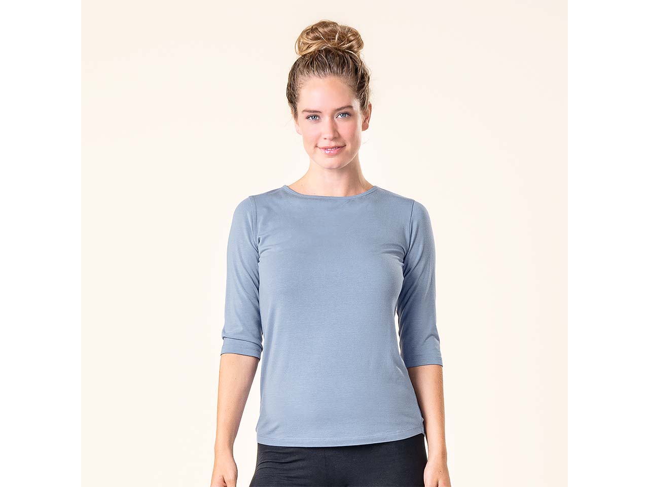 Living Crafts Bio-Damen-T-Shirt 'TOVARA' mit 3/4-Arm, dried lavender, Gr. S