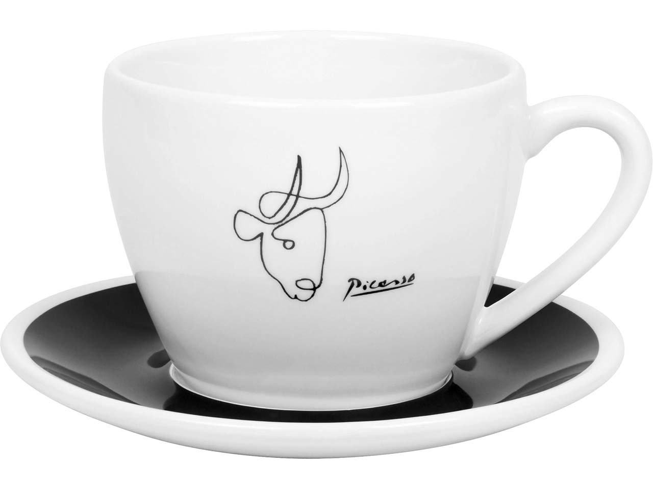 Könitz Milchkaffeetassen 2er-Pack "CB FIVE Picasso Le Taureau" mit Untert., Vol.: 330 ml