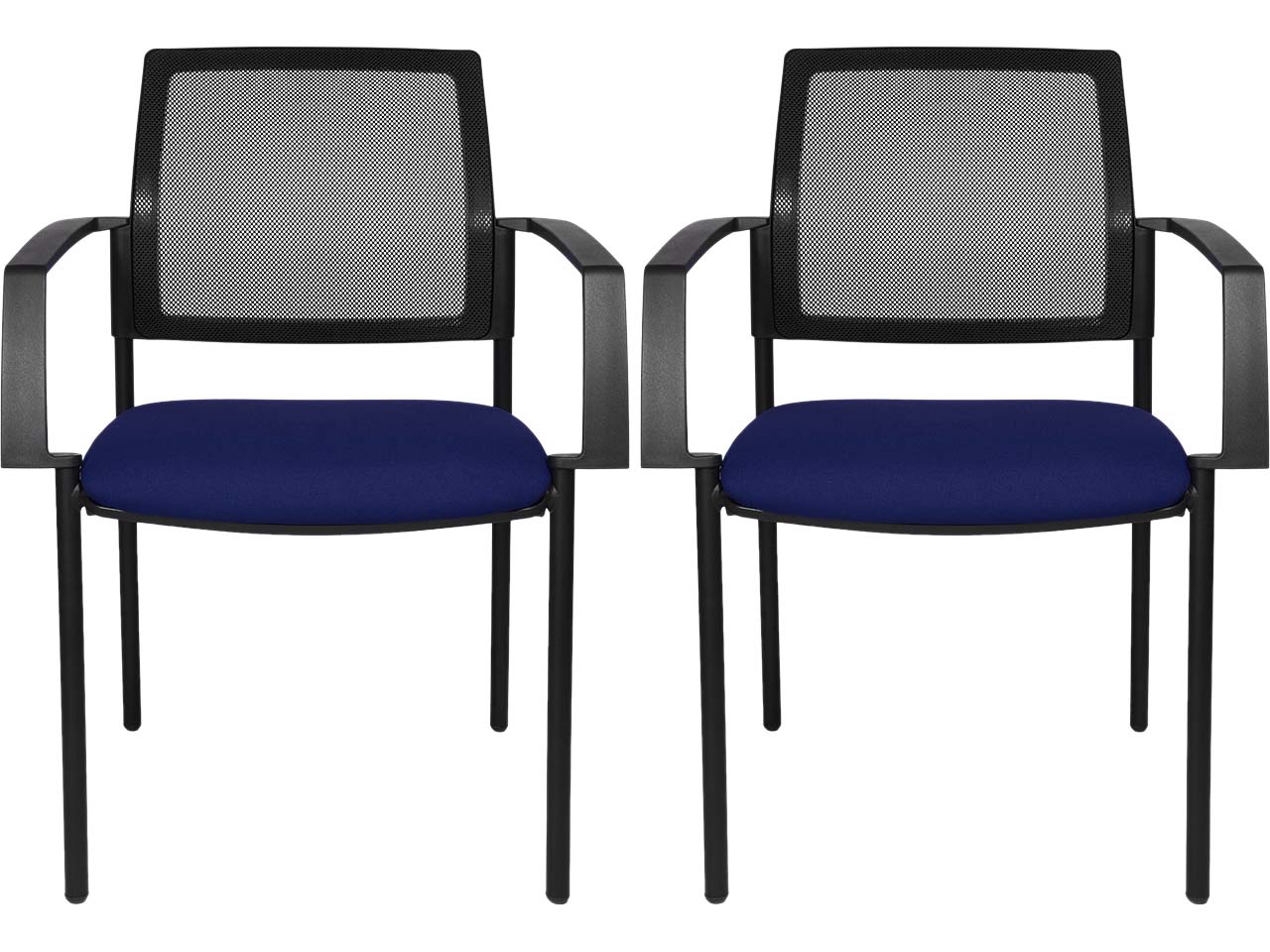 Topstar Besprechungsstuhl "BtoB 10" mit Armlehnen Netzrücken dunkelblau, 2 Stk.