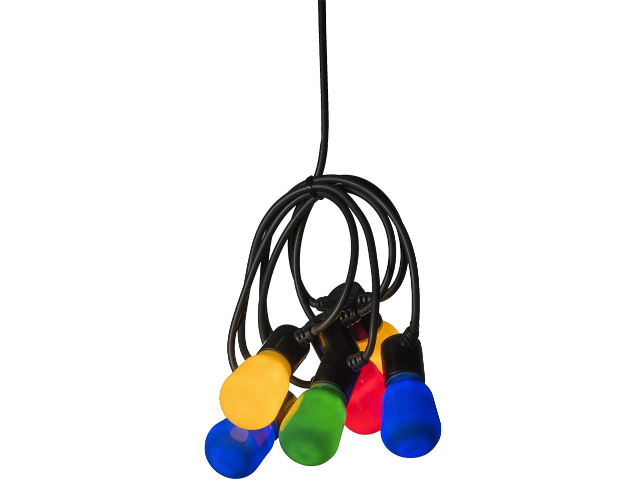 Konstsmide LED-Lichterkette Biergarten, opal, 20 Birnen bunt, 40 Dioden warmweiß