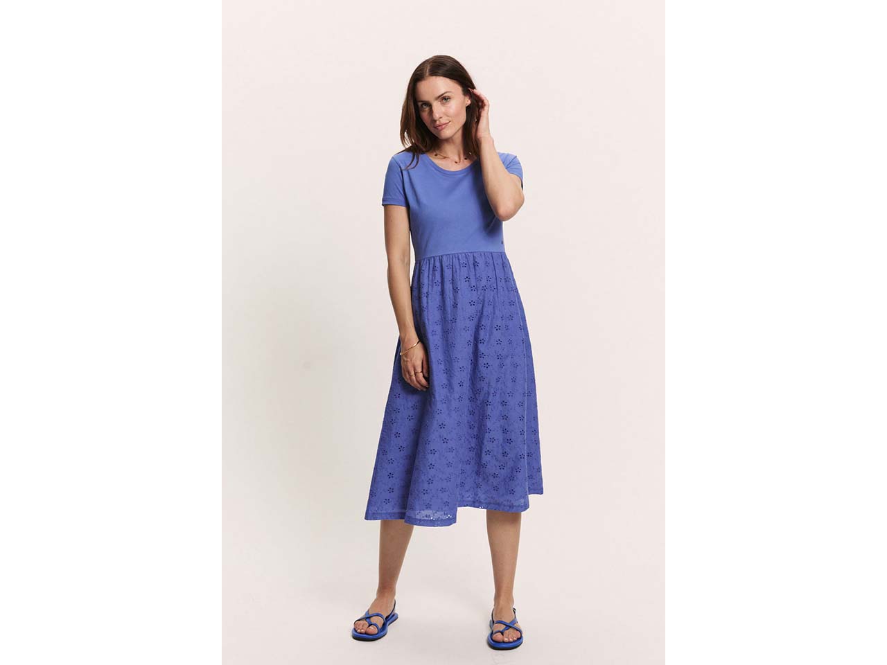 tranquillo Bio-Damen-Midikleid 'Juliaa' mit Taschen, baja blue, Gr. 38