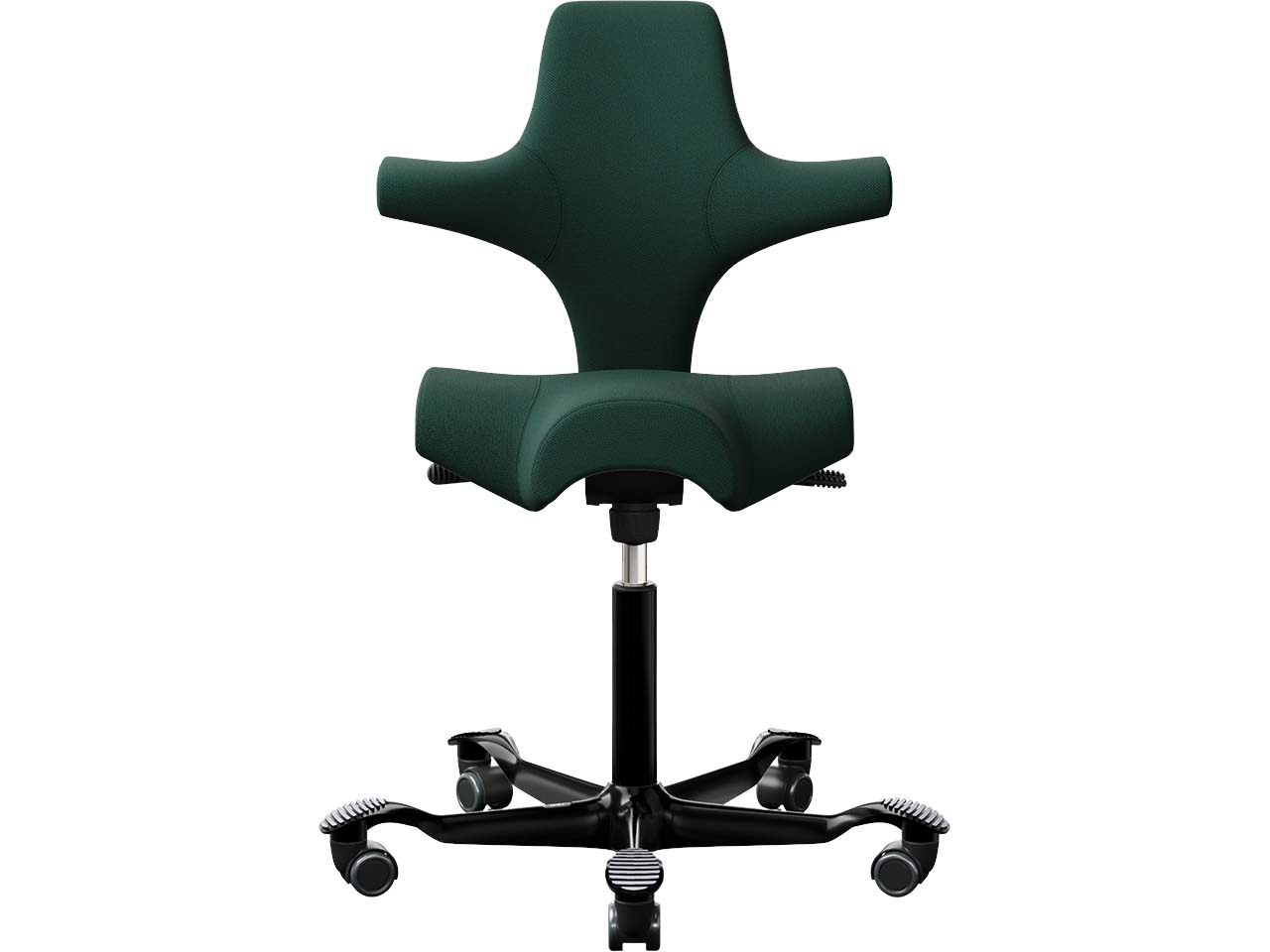 HAG Bürodrehstuhl "Capisco 8106" GF 200 mm, Gestell: schwarz, Stoff: "Selet" dark green