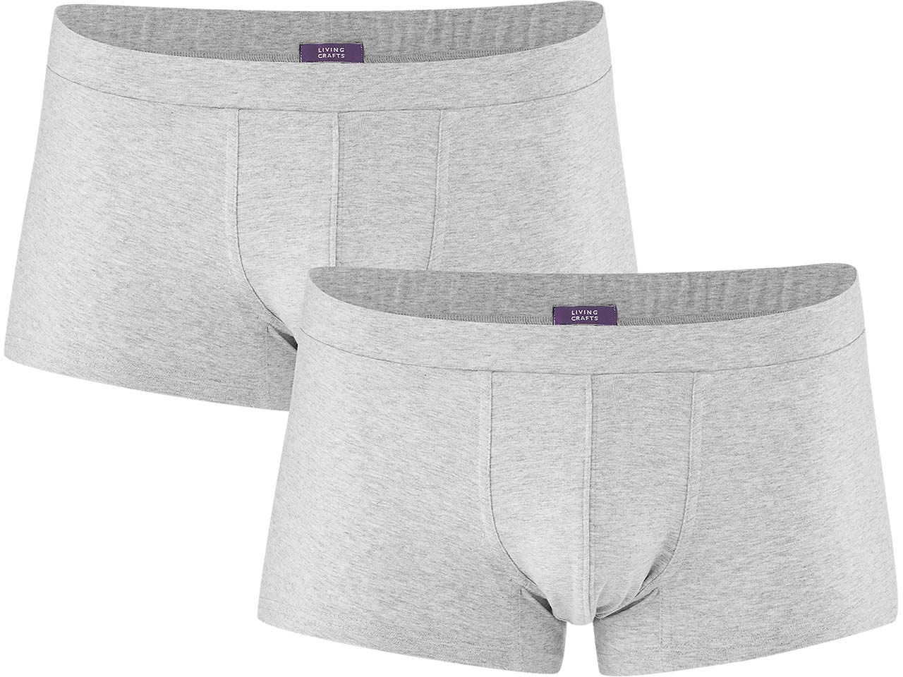 Living Crafts 2er-Pack Bio-Herren-Pants "Farell" grey melange, Gr. M