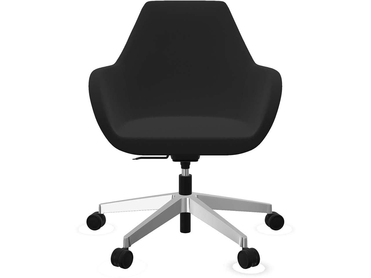 Profim Bürodrehstuhl "FAN" mit Wippmechanik und Fußkreuz, silber, Stoff: schwarz