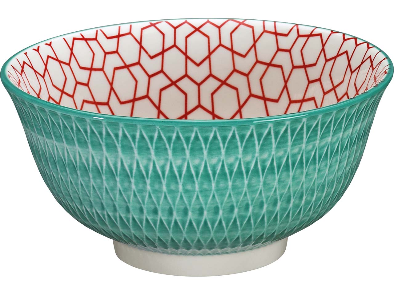 cilio Schüssel 'Rauten' türkis aus Porzellan, Ø 15,5 cm