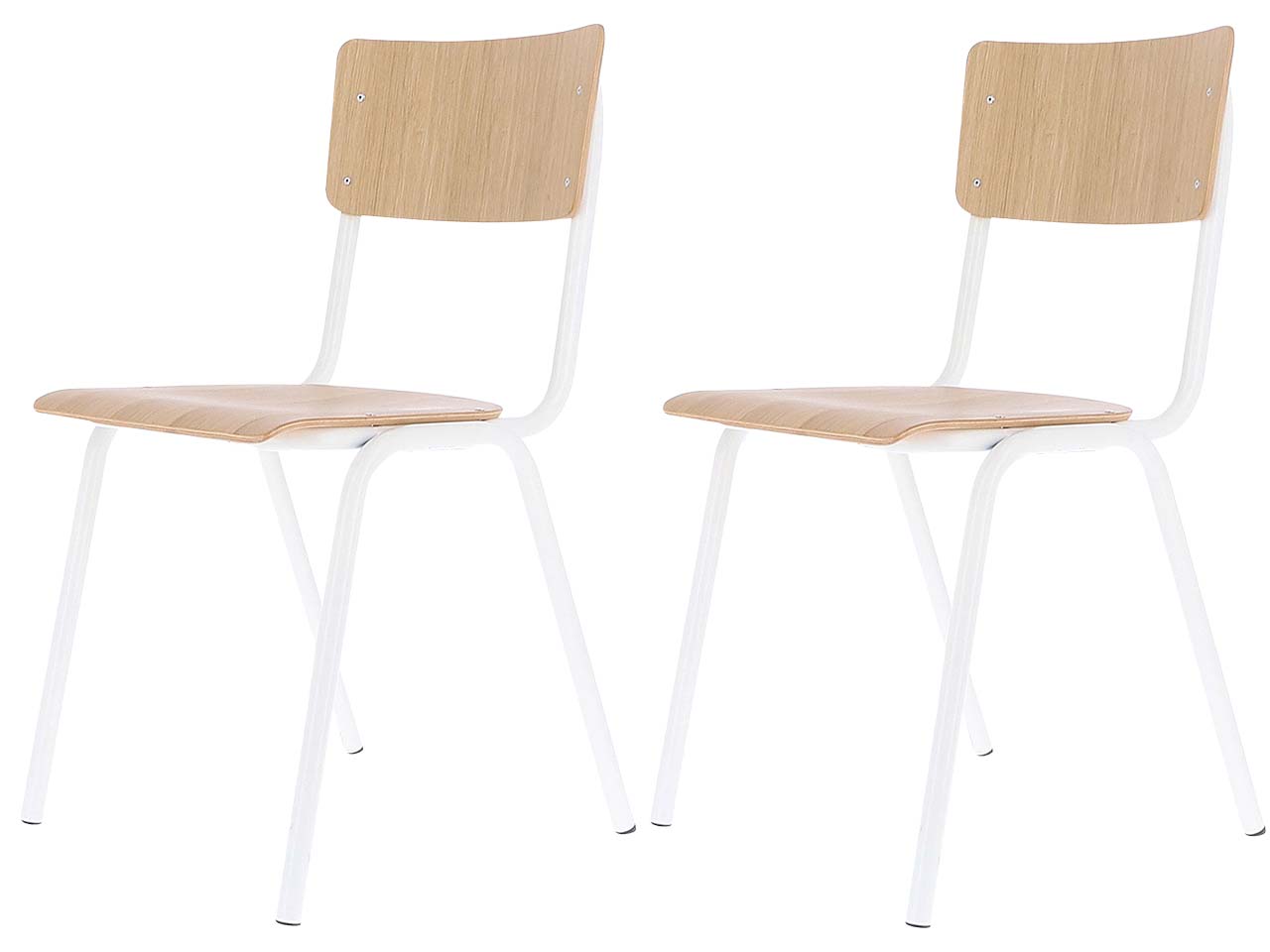 Jan Kurtz 2 Besucherstühle "Zero" Eiche, Gestell weiß