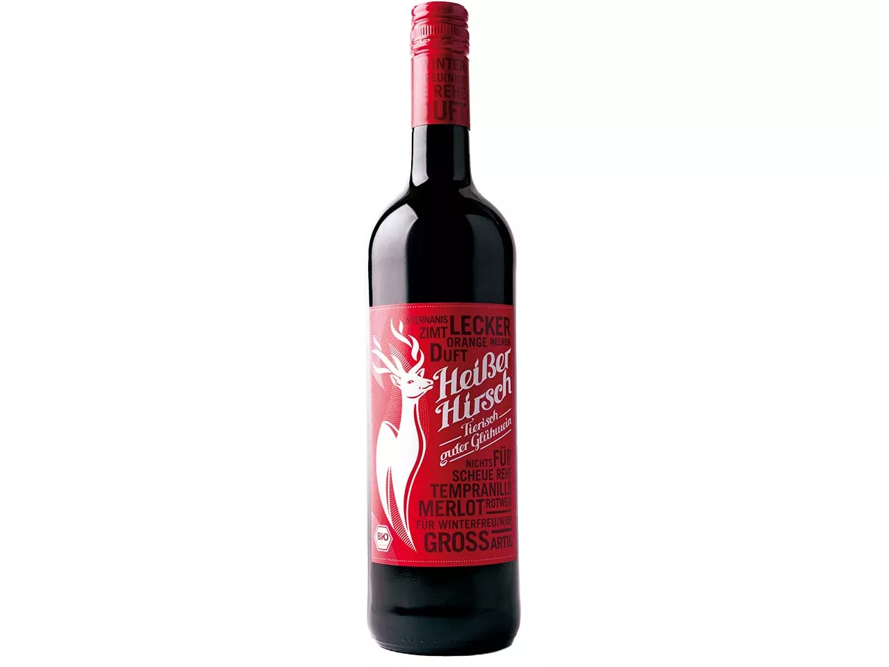 Heißer Hirsch Roter Bio-Glühwein, 0,75 l