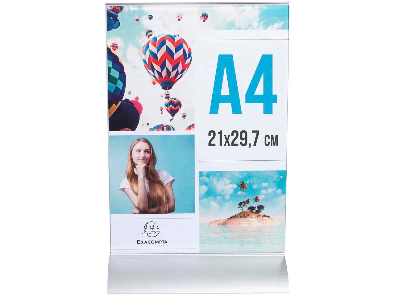 Exacompta Tischaufsteller "Exacryl" mit Aluminiumfuß, DIN A4, vertikal Exacompta Tischaufsteller "Exacryl" mit Aluminiumfuß, DIN A4, vertikal