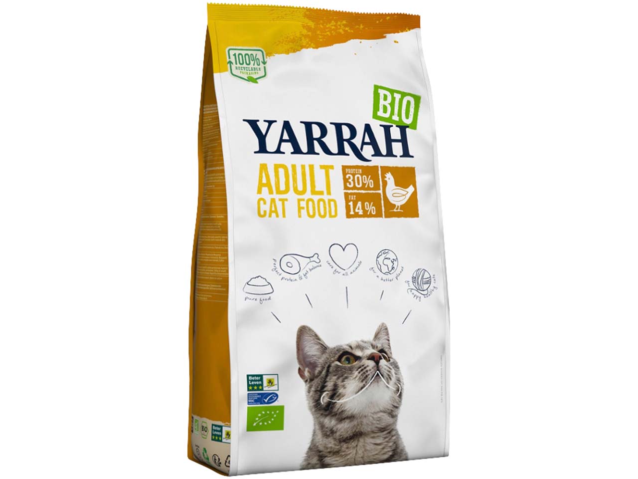 YARRAH Bio-Katzen-Trockenfutter, Huhn, 800 g