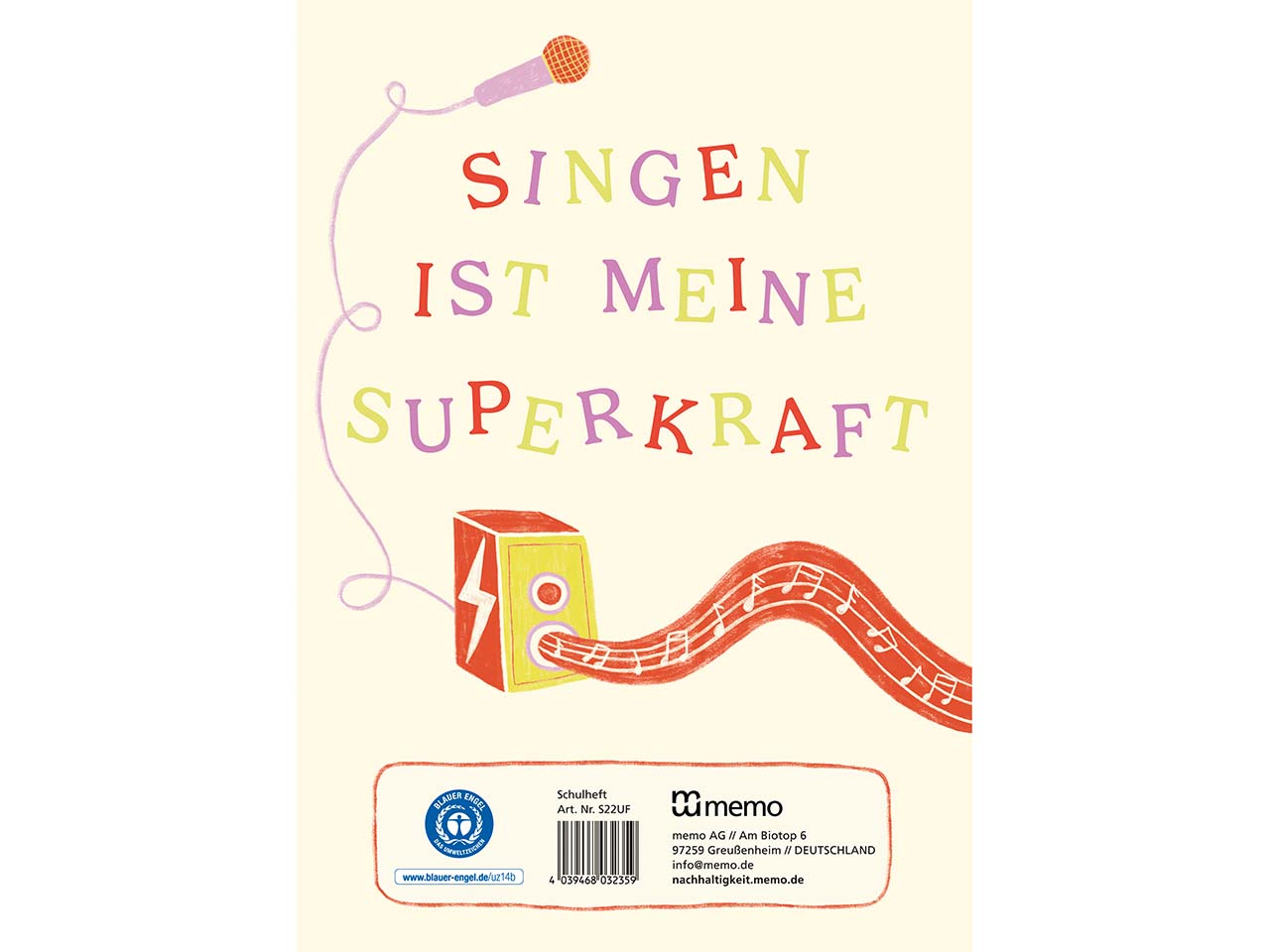 memo x SOS-Kinderdörfer weltweit Schulheft DIN A4, 16 Blatt, Lin. 25