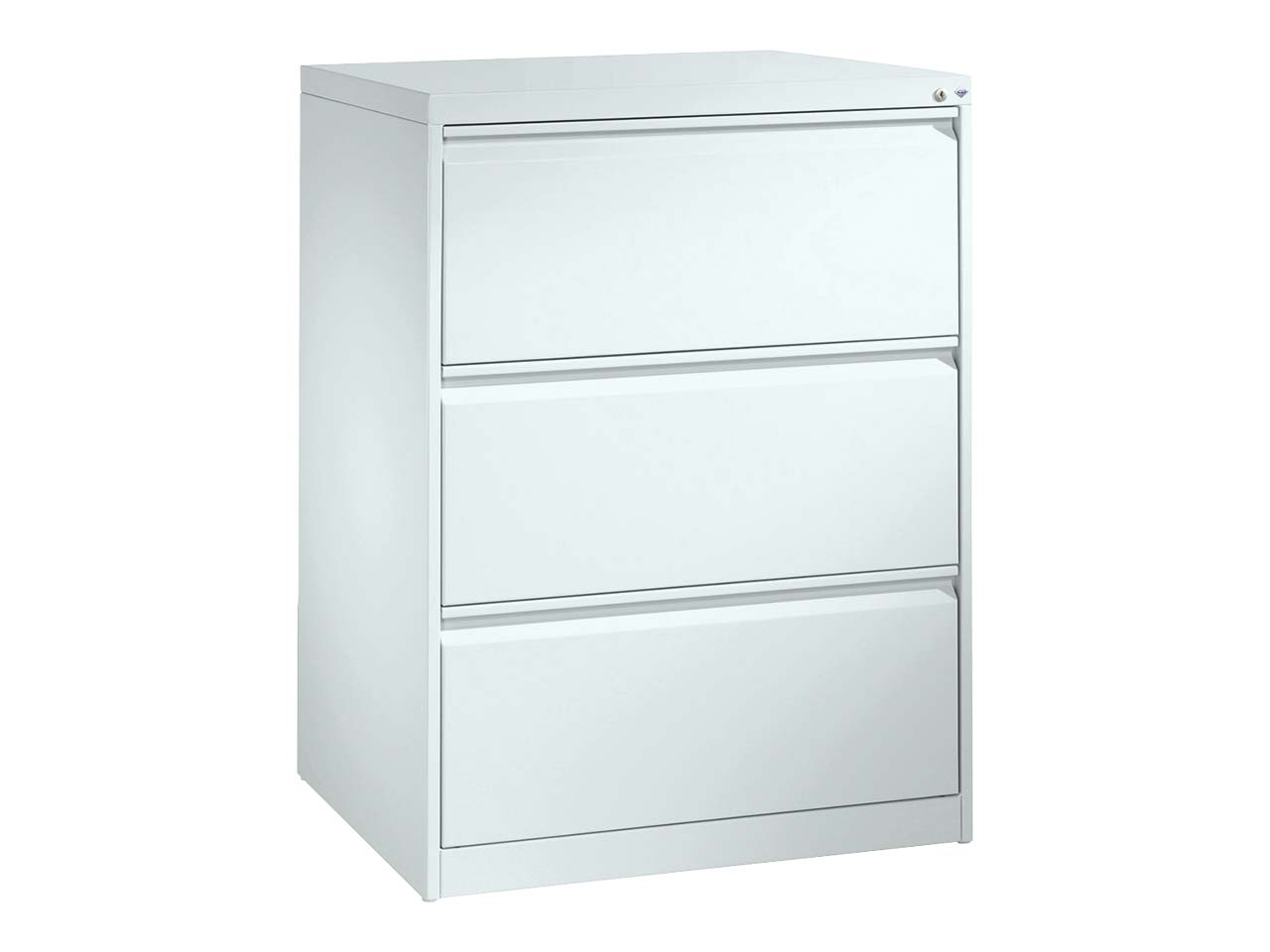 Hängeregistraturschrank zweibahnig, 3 Schubladen reinweiß/reinweiß