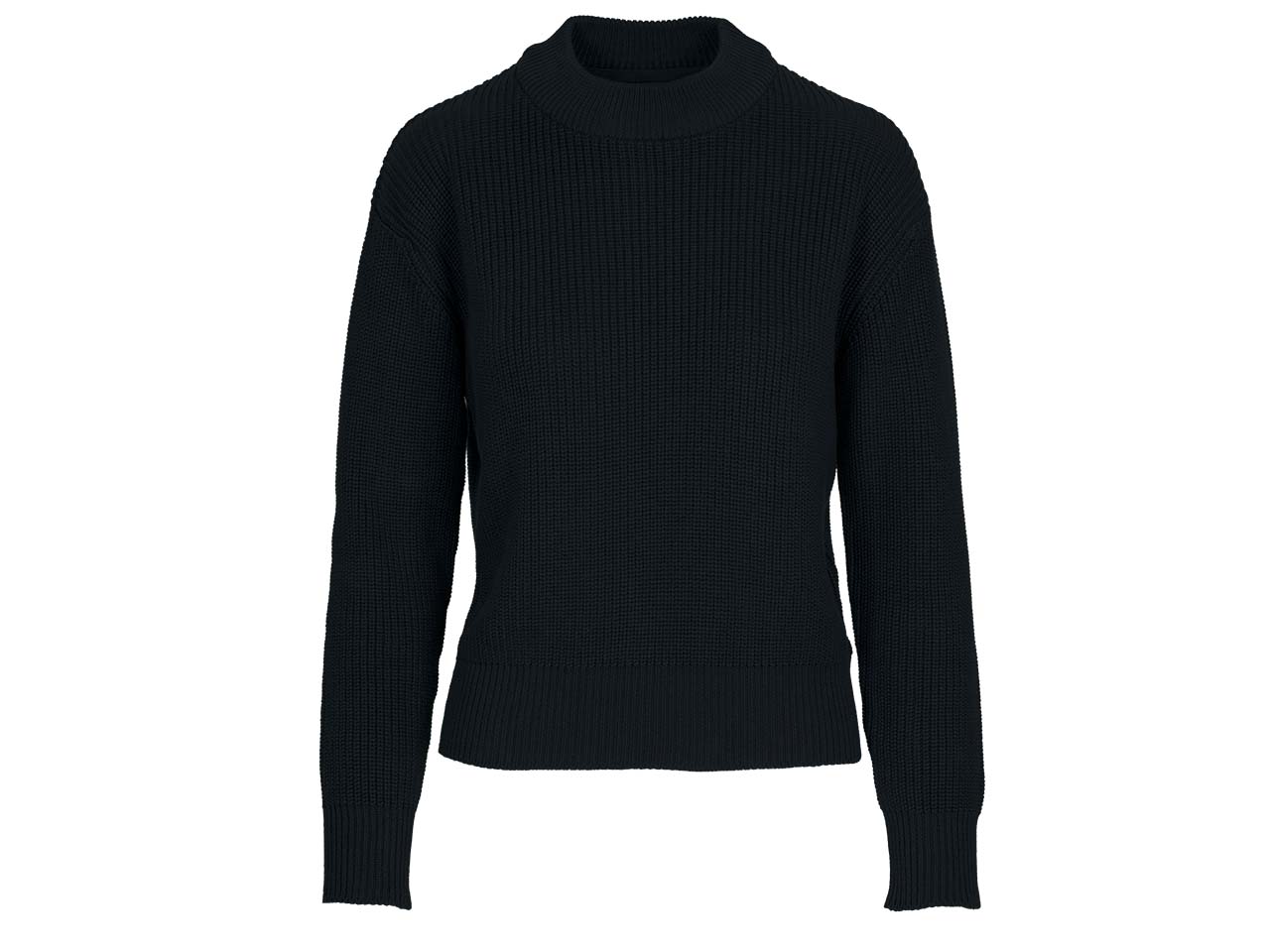 MELA Bio-Damen-Rippstrick-Pullover "MANIKA" mit Rundhalsausschnitt, navy, Gr. L