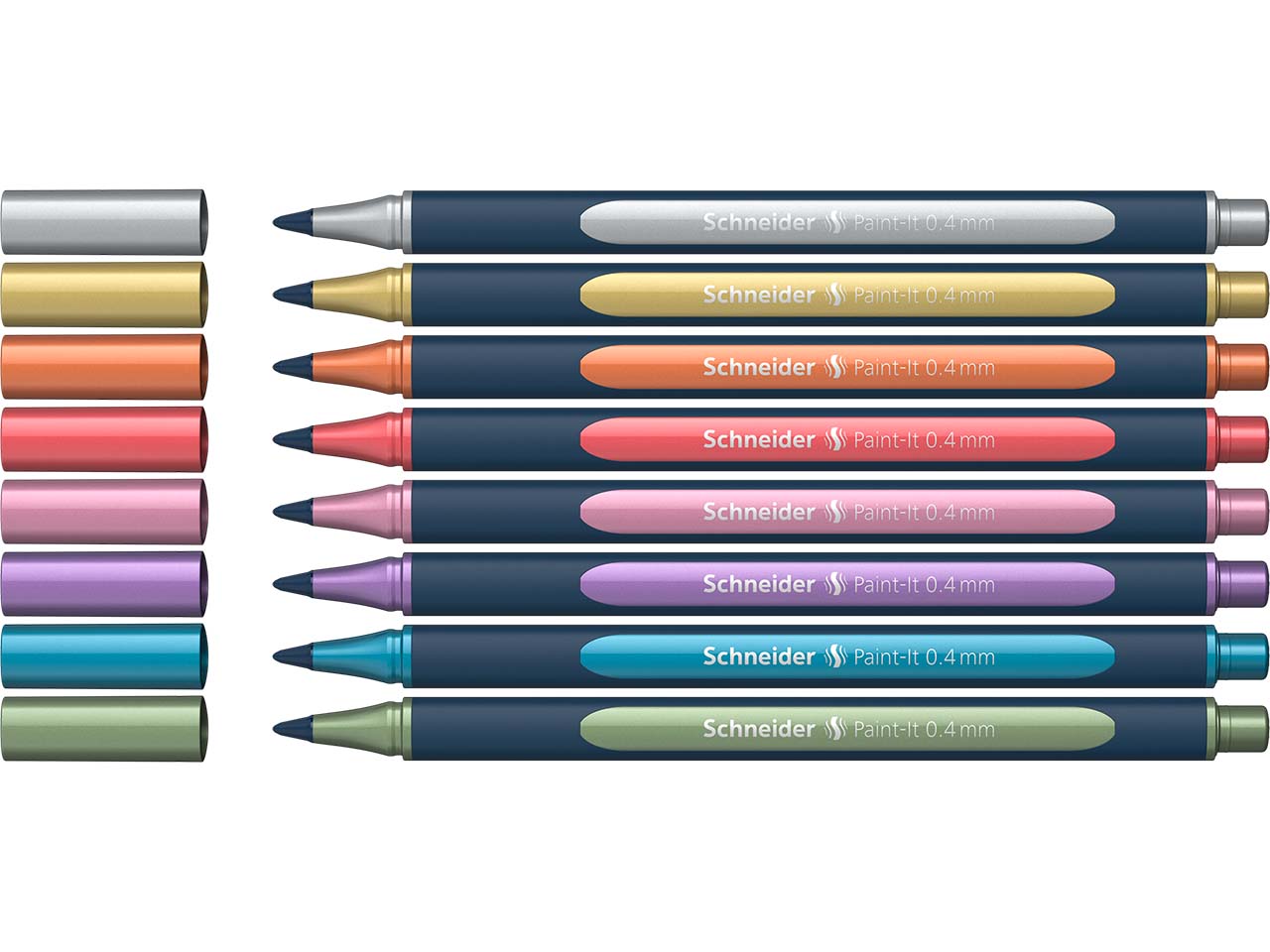 Schneider 8er Set Metallic Rollerball "Paint-It" farbig sortiert