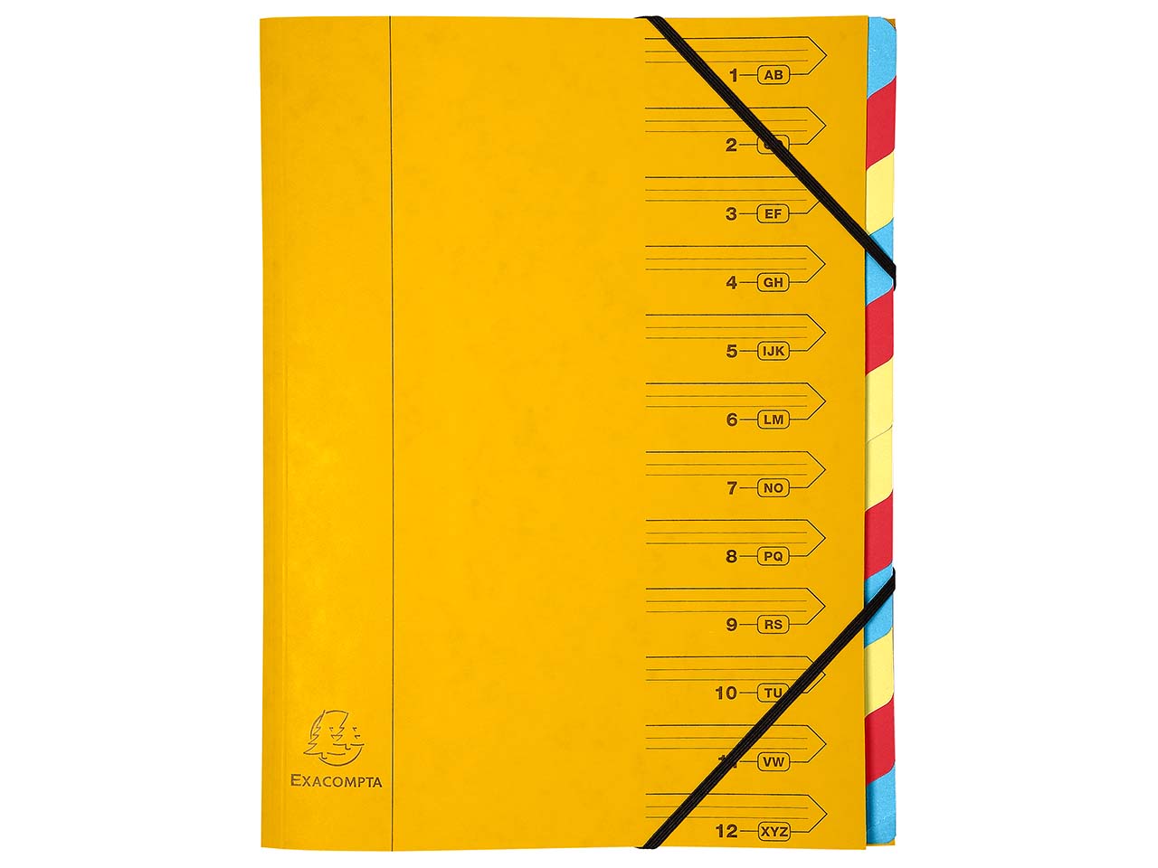 Exacompta Ordnungsmappe mit 12 Fächern, gelb DIN A4