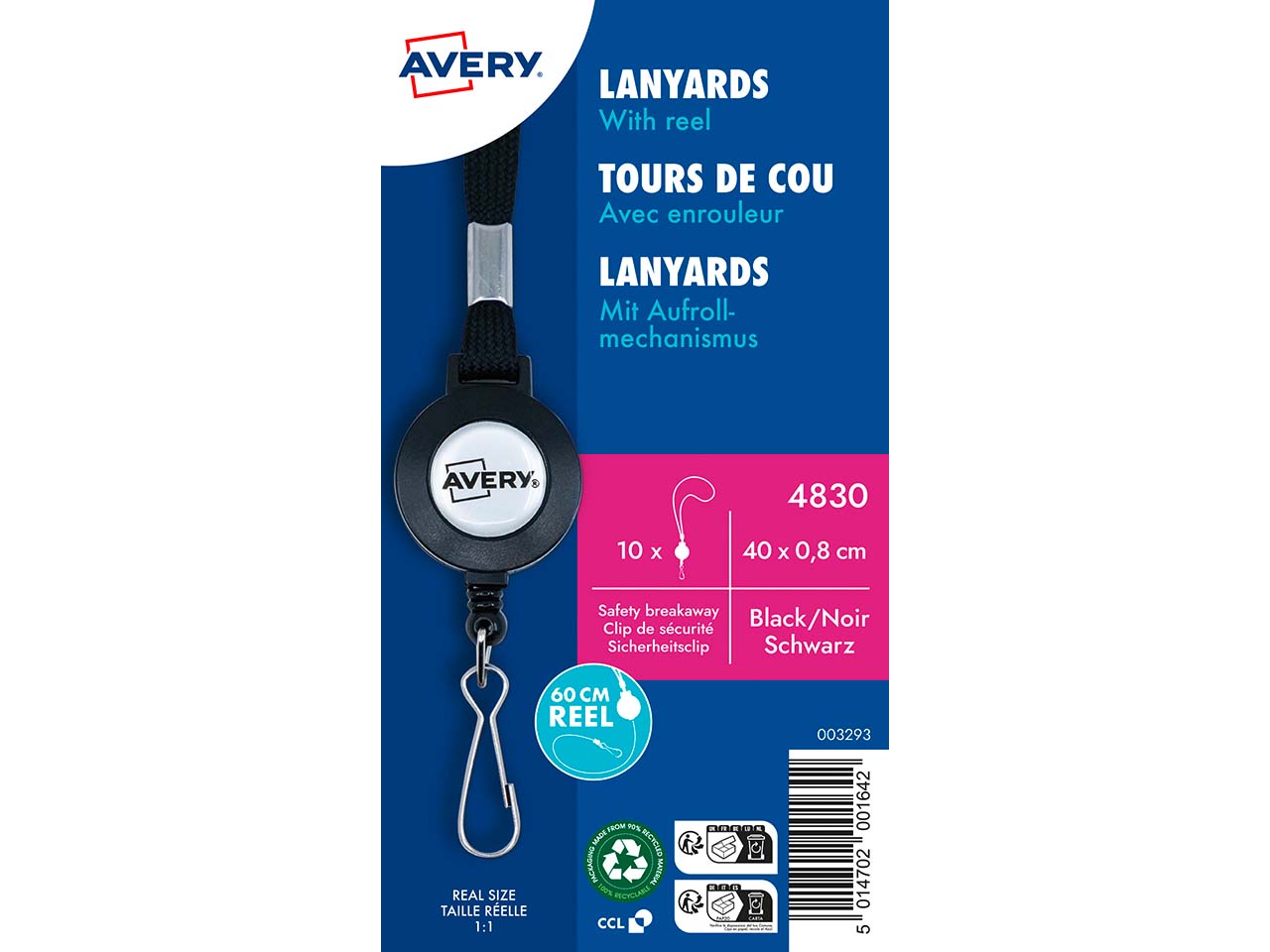 Avery Zweckform 10 Lanyards mit Aufrollmechanismus