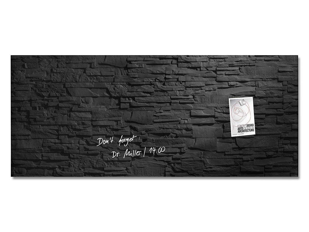 Sigel Glas-Magnettafel 'artverum' 130 x 55 cm, Schieferstein