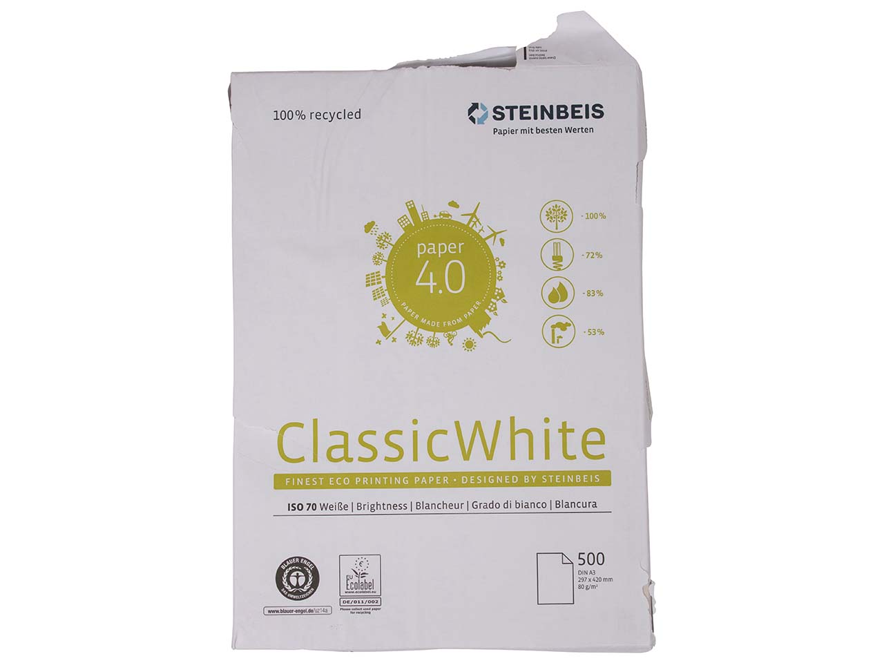 B-Ware Kopierpapier DIN A3, gemischte Ausführungen, 5 Pack, 2.500 Blatt