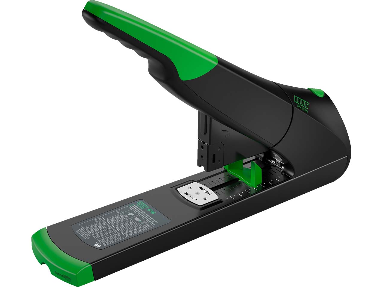 Novus Blockheftgerät 'B 56 re+new' bis 200 Blatt, Springfachlademechanik, schwarz