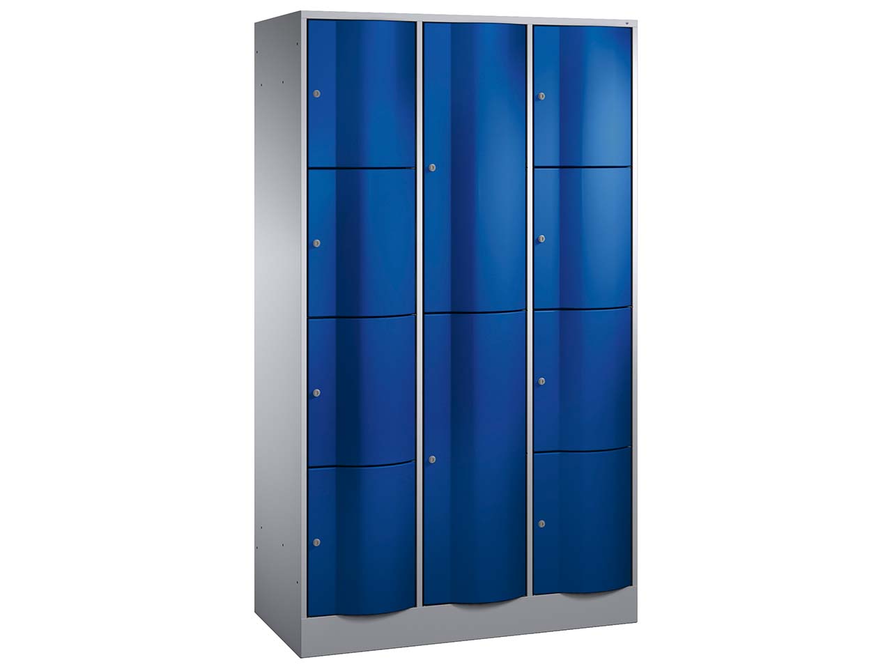 Kombi-Schließfachschrank lg/bl l+r, 4+2+4 Fächer