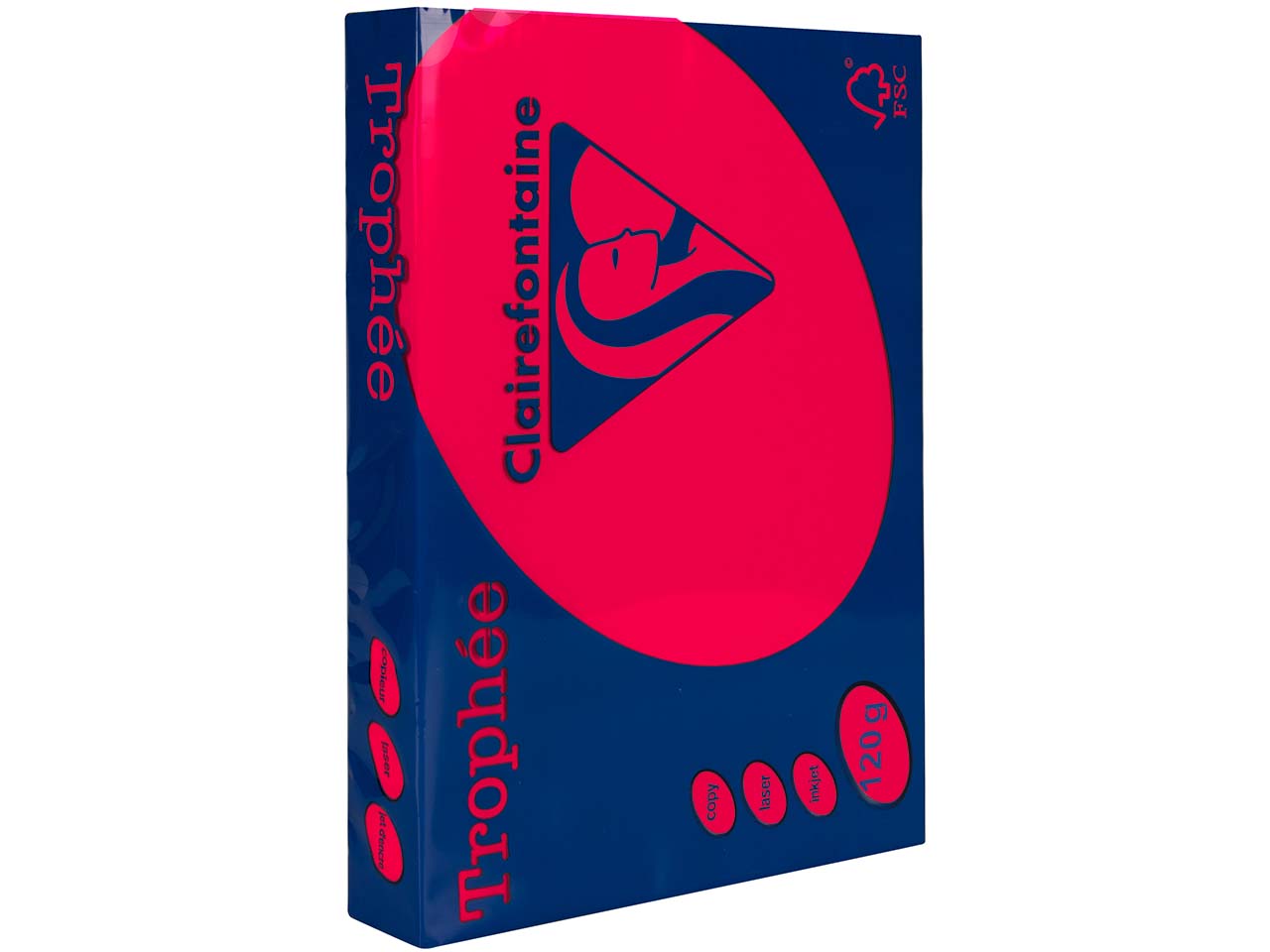 Clairfontaine Farbiges Kopierpapier "Trophee" 120 g/m², DIN A4, kirschrot