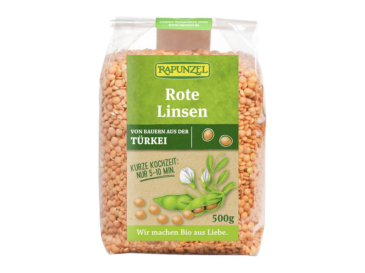 RAPUNZEL Rote Bio-Linsen, 500 g