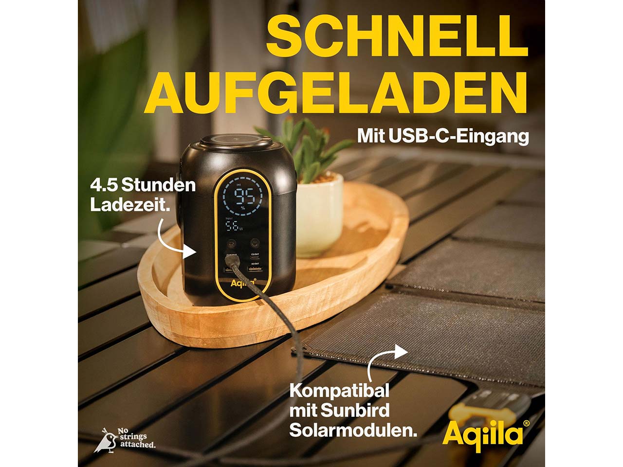 Aqiila 3 in 1 Lampe, Powerstation, Induktionsladegerät "Powerbird S140"