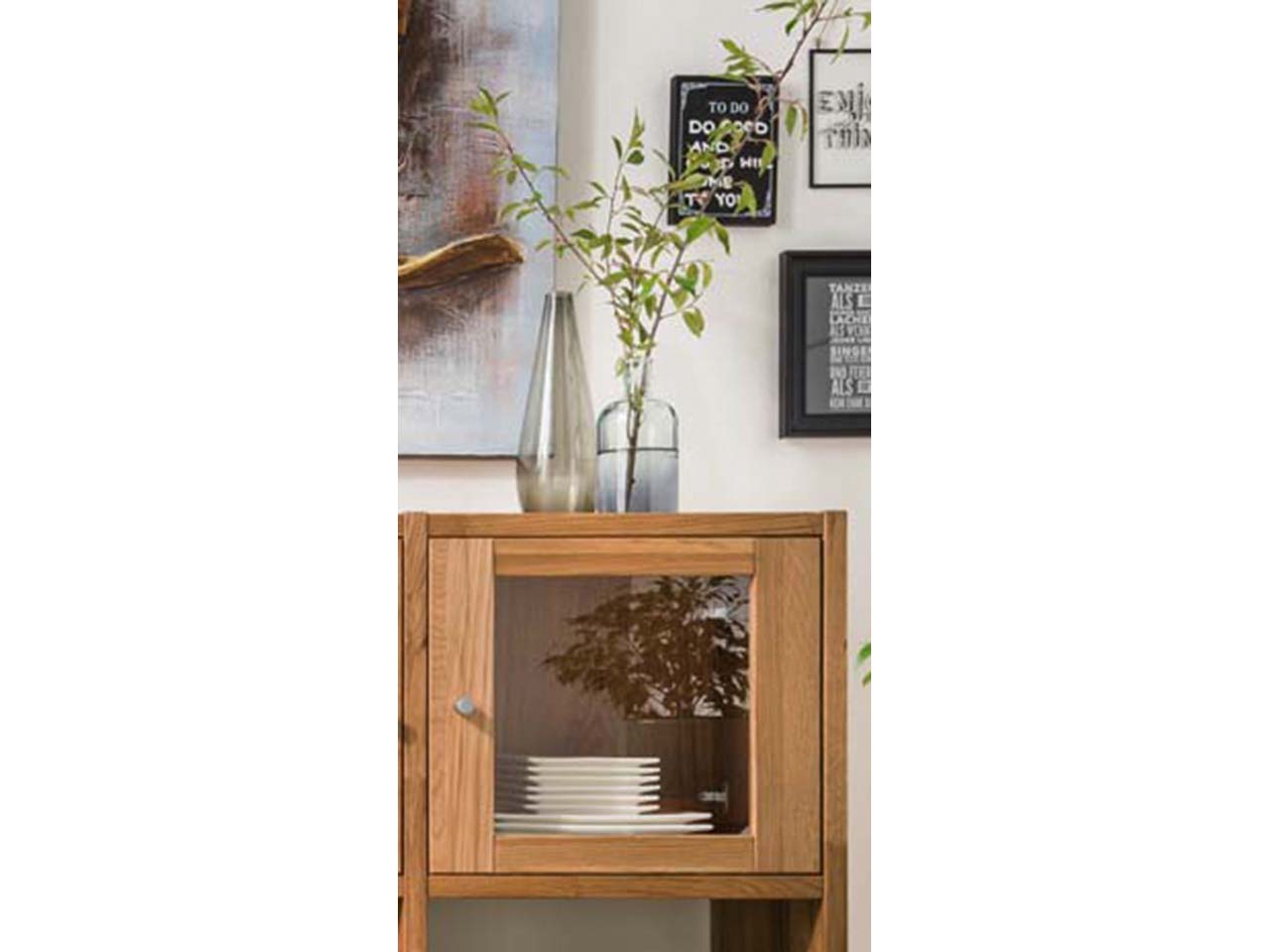 Glastür für Regal "Grid", Höhe 36 cm, Wildeiche geölt