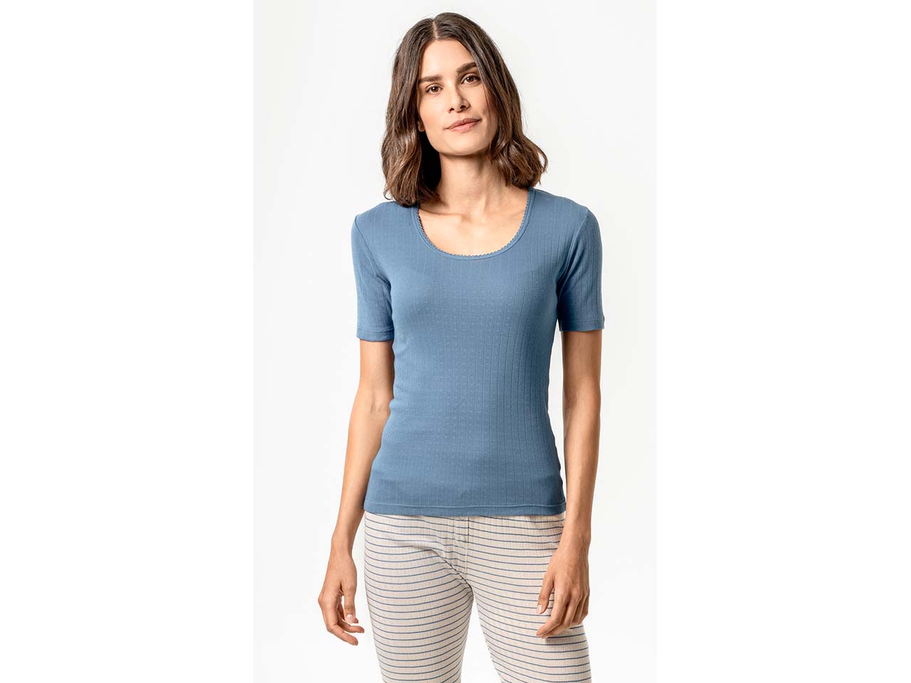 Living Crafts Bio-Damen-Schlafshirt "ROOS" mit Rundhalsausschnitt, seaside, Gr. S