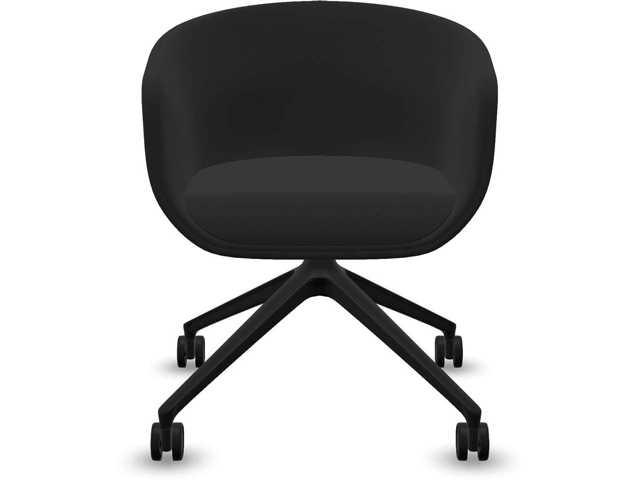 Profim Besucherstuhl "NU" mit Sternfußgestell auf Rollen, schwarz, Stoff: schwarz