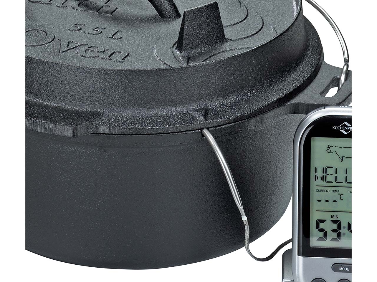 Dutch Oven aus Gusseisen, 5,5 l ø 30 cm