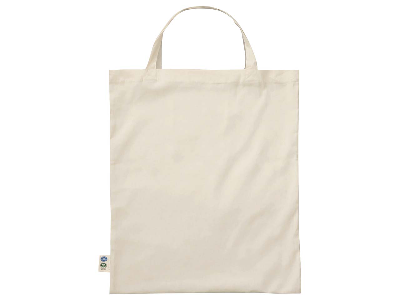 memo Bio-Baumwoll-Apothekertasche mit Fairtrade-Siegel, natur, 22 x 26 cm, kurze Henkel