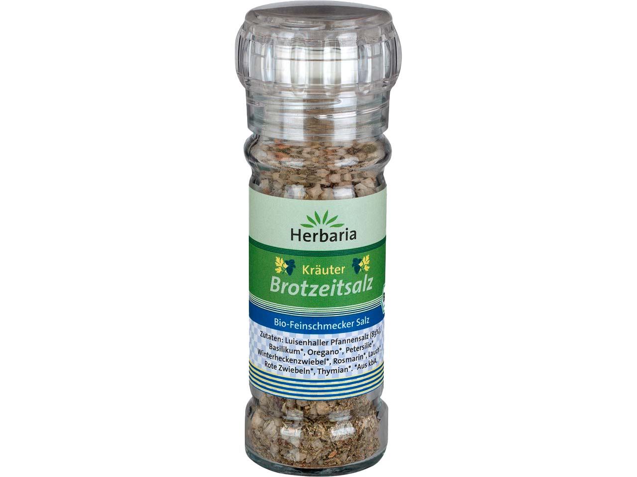 Herbaria Bio-Kräutersalz "Brotzeitsalz" in Glasmühle, 75 g