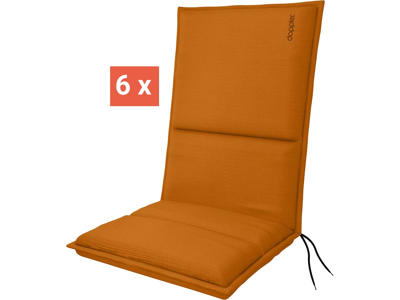 doppler Auflage "CITY" Midi, 6er-Pack, 110x48x6 cm, Polyester, orange