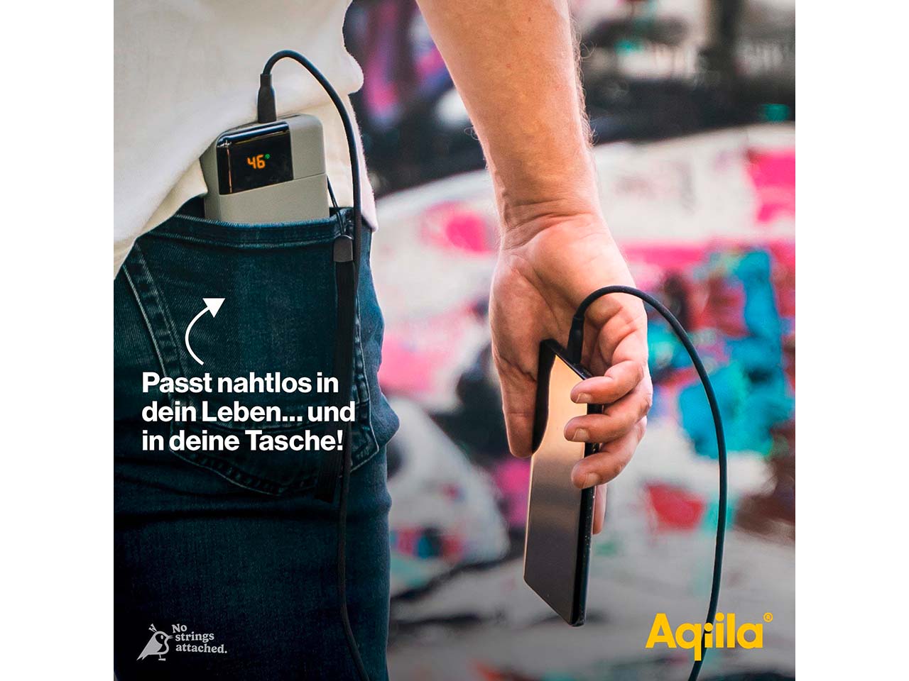 Aqiila Powerbank "Powerbird B10" 10.000 mAh, moosgrün