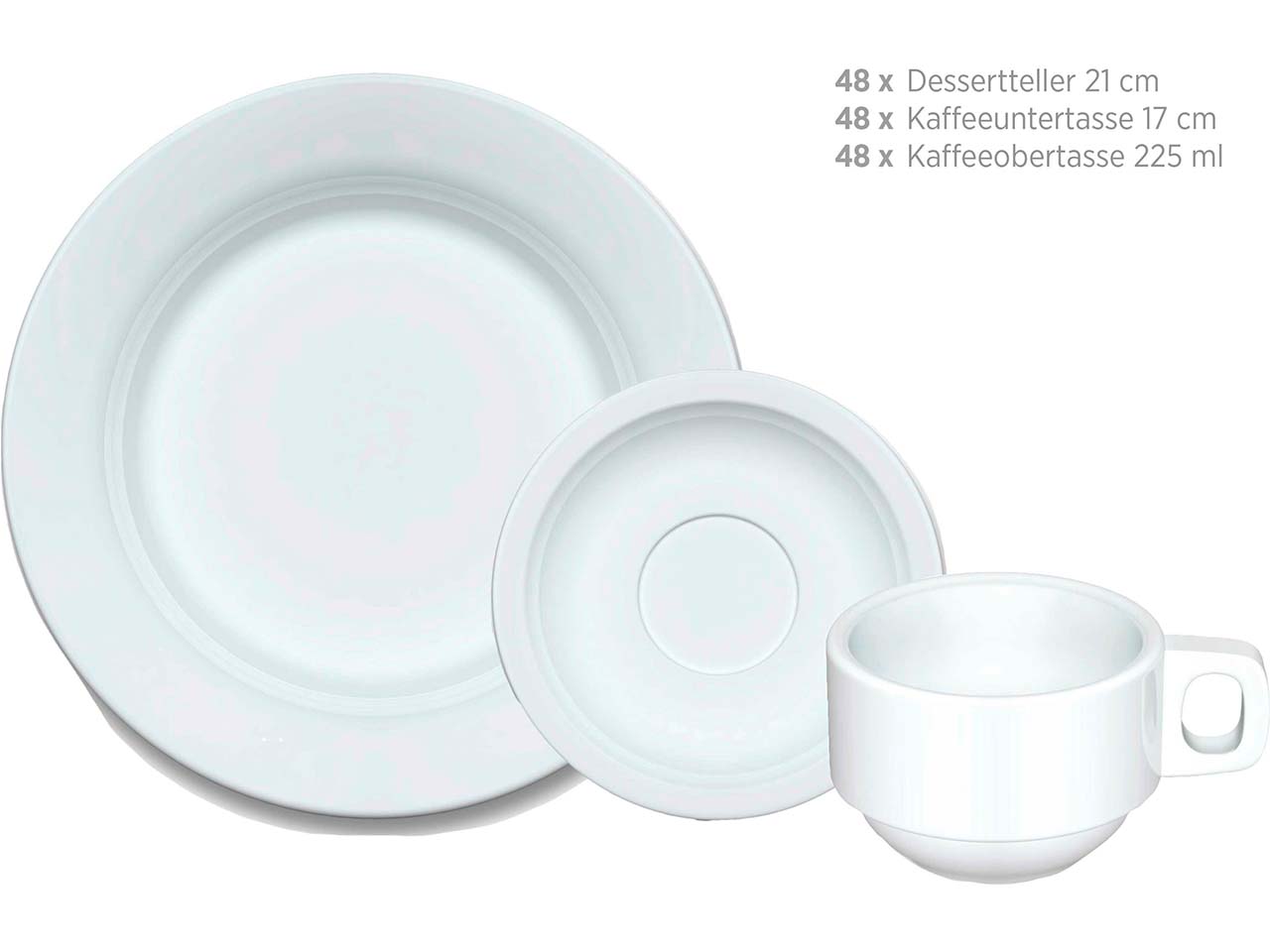 Mäser Frühstücksset 144-tlg. "Marina" Porzellan, weiß