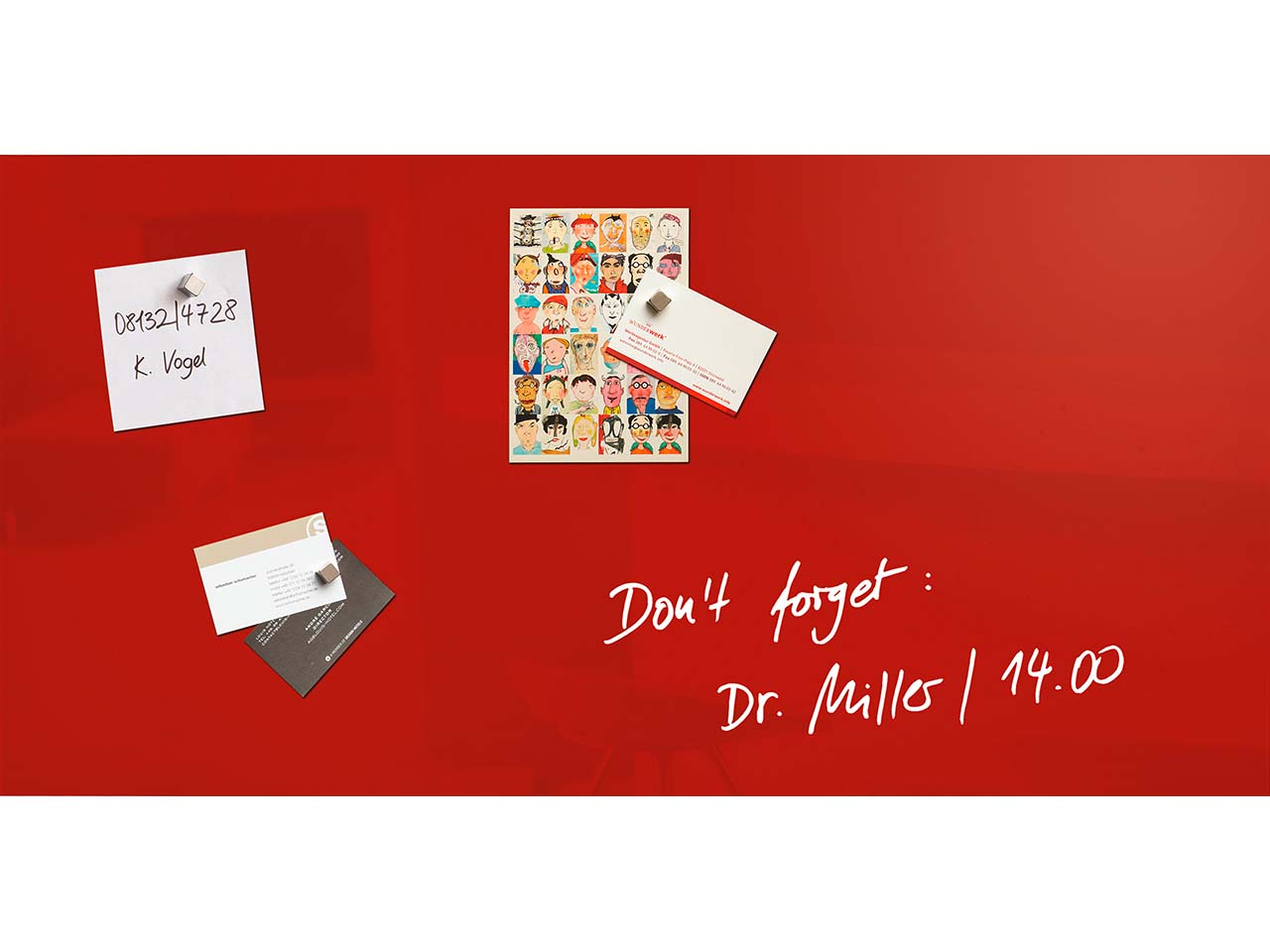 Sigel Glas-Magnettafel "artverum" 91 x 46 cm, rot