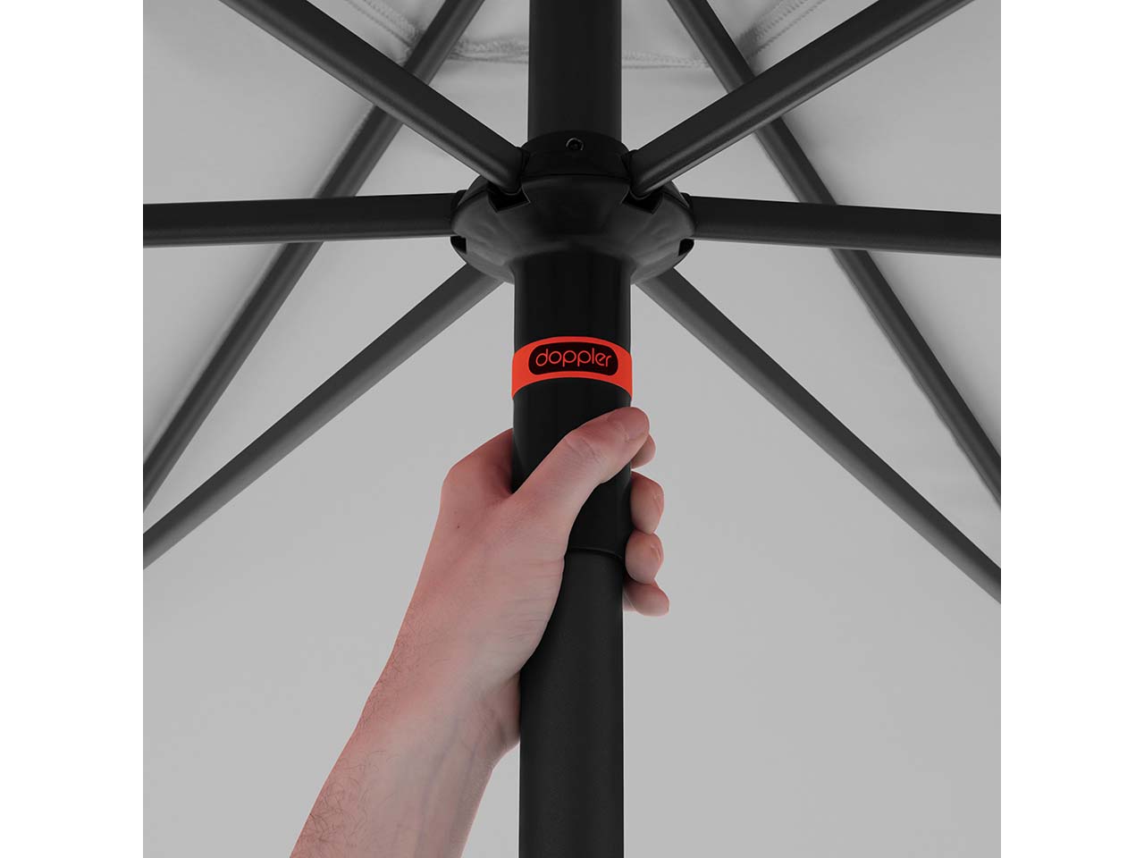 doppler Sonnenschirm "myZone Push Up" Ø 300 cm, HV, hellgrau