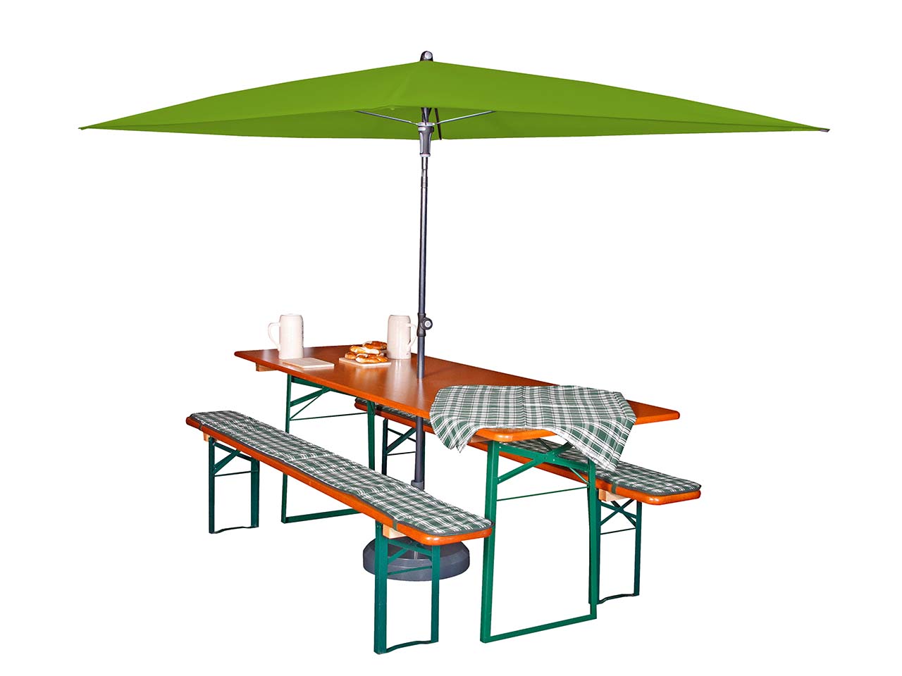 doppler Sonnenschirm für Biertischgarnitur 230 x 190 cm, hellgrün