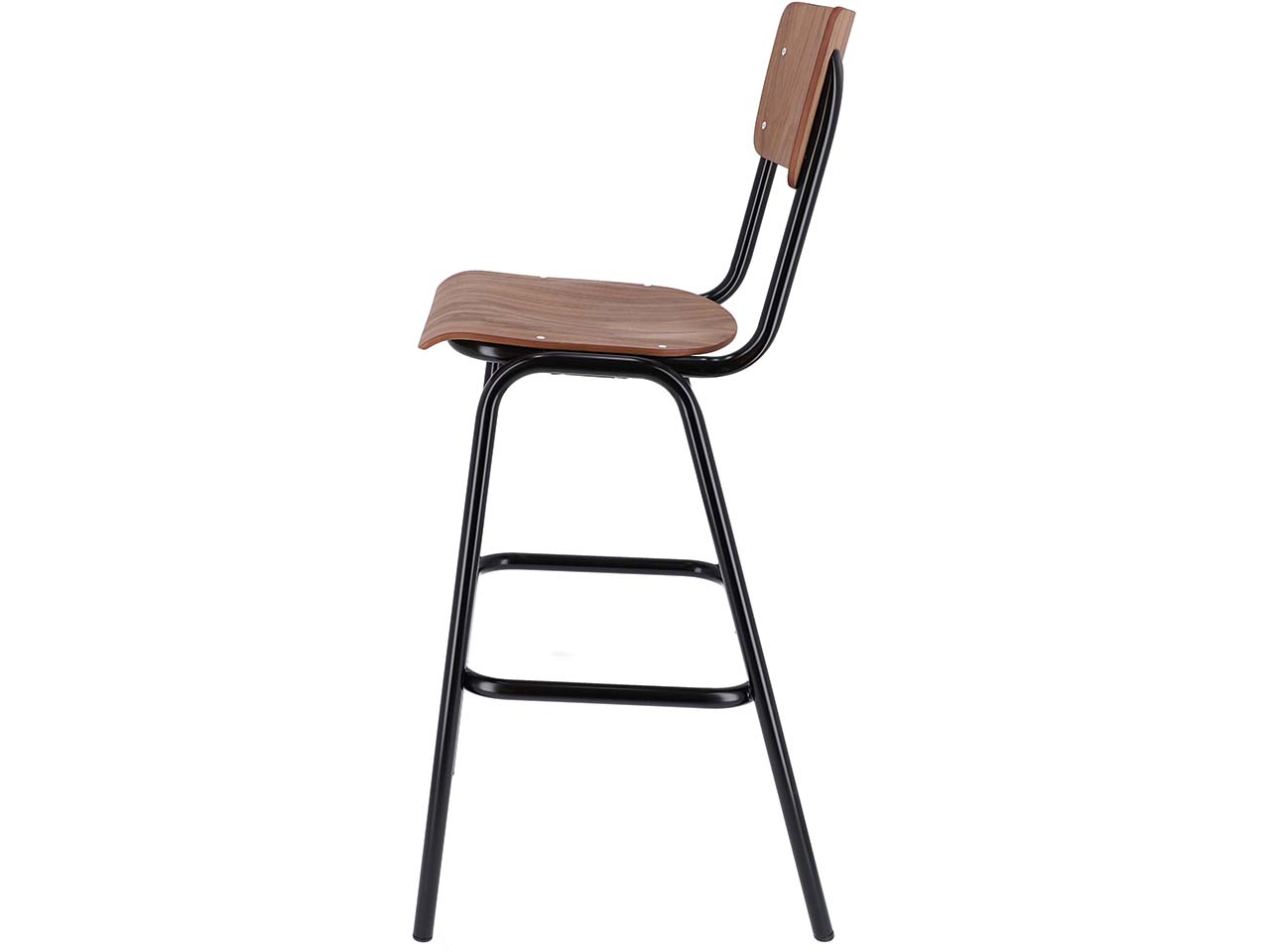 Jan Kurtz Barhocker "Zero" H 75 cm, aus Stahlrohr schwarz & Nussbaum