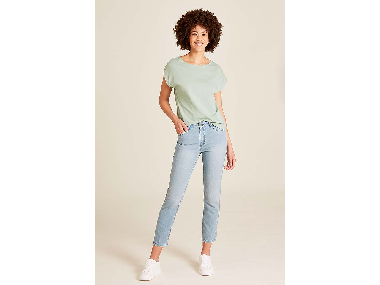 tranquillo Bio-Damen-T-Shirt mit kurzen Ärmel, granite green, Gr. S