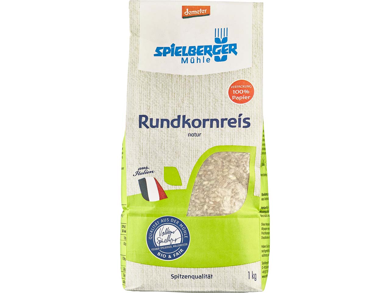 Spielberger Mühle Bio-Rundkornreis natur, 1 kg