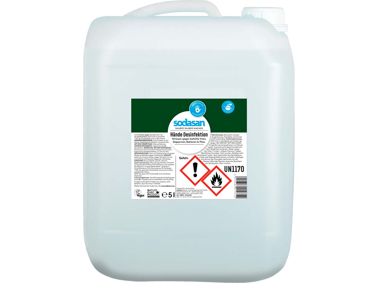 Sodasan Hände-Desinfektionsmittel, Nachfüllung, 5 l