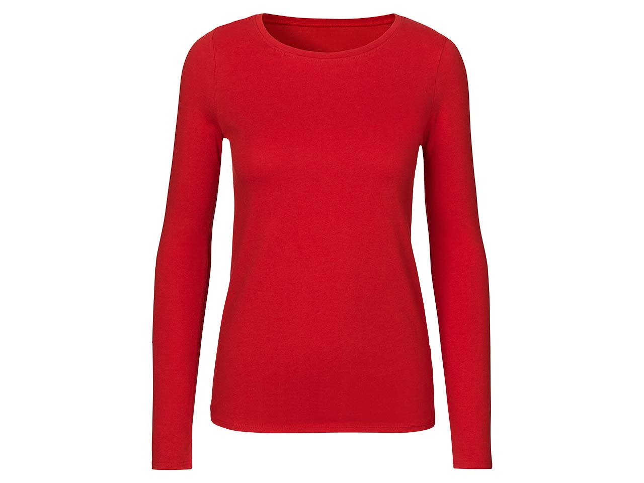 Neutral Bio-Damen-Langarmshirt mit Rundhalsaussschnitt rot, Gr. XS