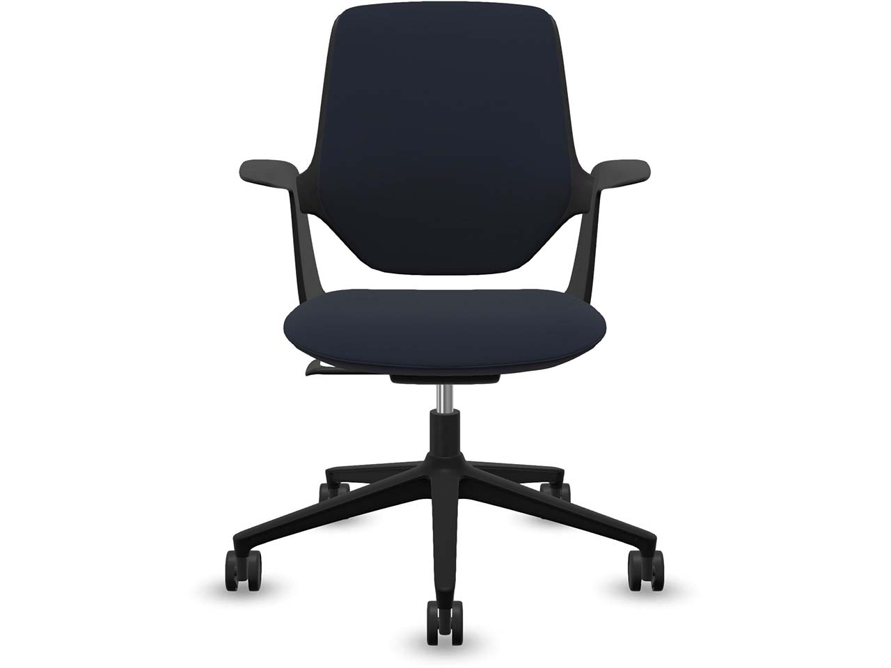 Profim Bürodrehstuhl „TRILLO PRO“ mit Armlehnen, schwarz, Stoff: blau