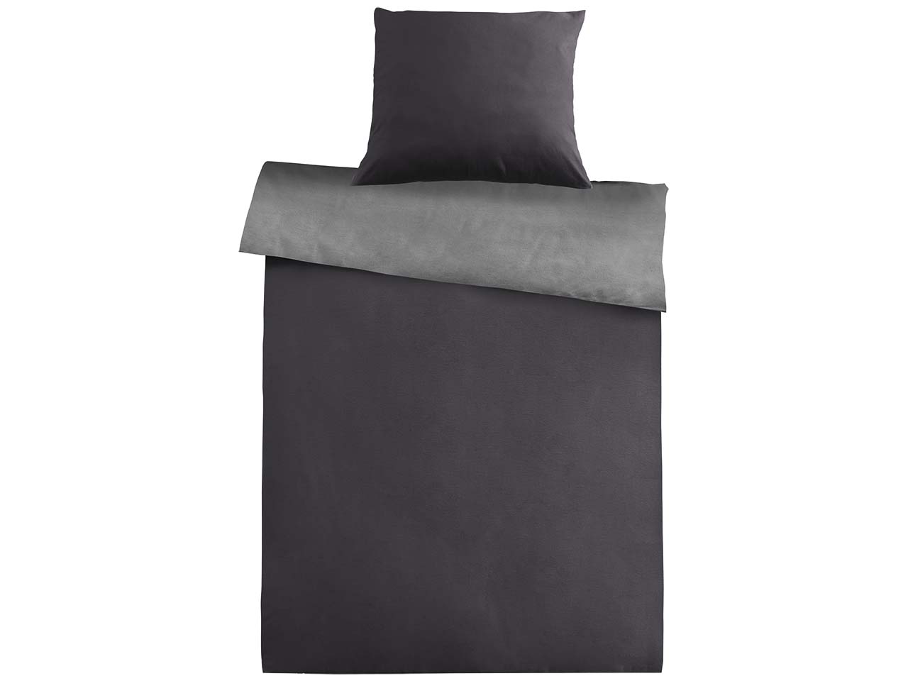 Cotonea Wendebettwäsche "Edelbiber" aus Bio-BW 80 x 80/155 x 220 cm, silber/anthrazit